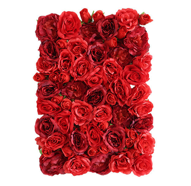 Luxurious Dark Red Roses, Artificial Flower Wall Backdrop