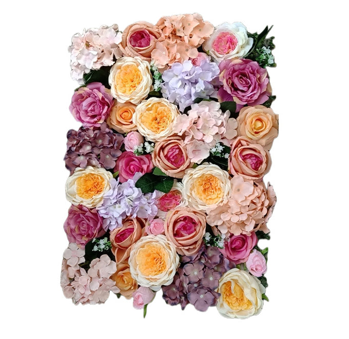 Mixed Color Rose, Hydrangeas, And Peony, Artificial Flower Wall Backdrop