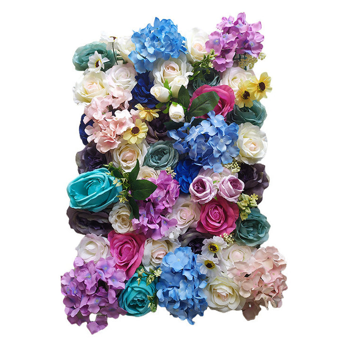 Mixed Colors Of Roses, Hydrangeas, And Daisies, Artificial Flower Wall Backdrop