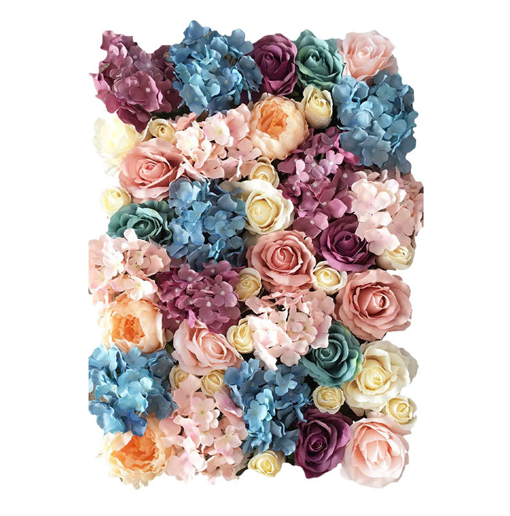 Mixed Colors Roses And Hydrangeas, Artificial Flower Wall Backdrop
