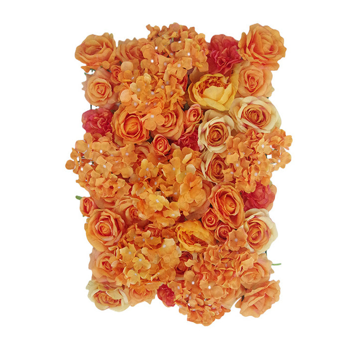 Orange Roses And Hydrangeas, Artificial Flower Wall Backdrop
