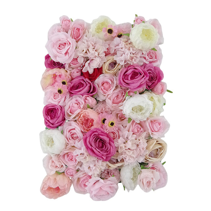 Pink And Cream White Roses With Hydrangeas, Artificial Flower Wall Backdrop