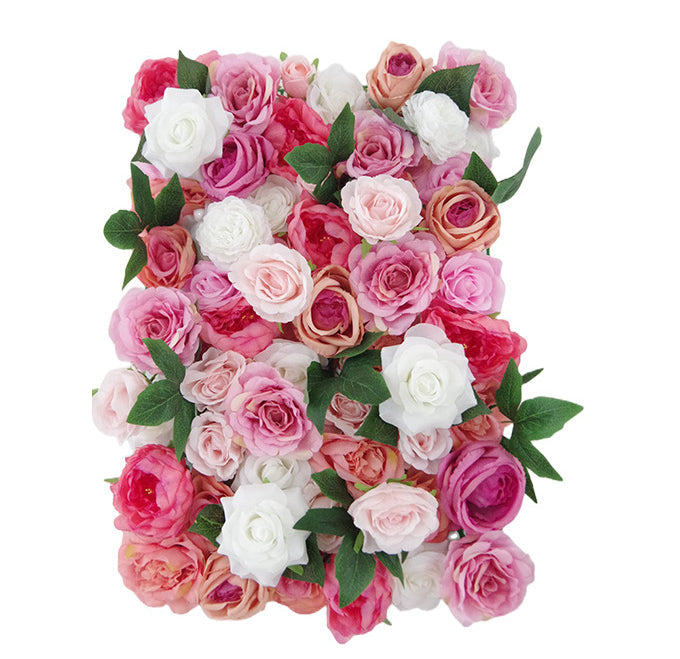 Pink And White Rose With Peony, Artificial Flower Wall Backdrop