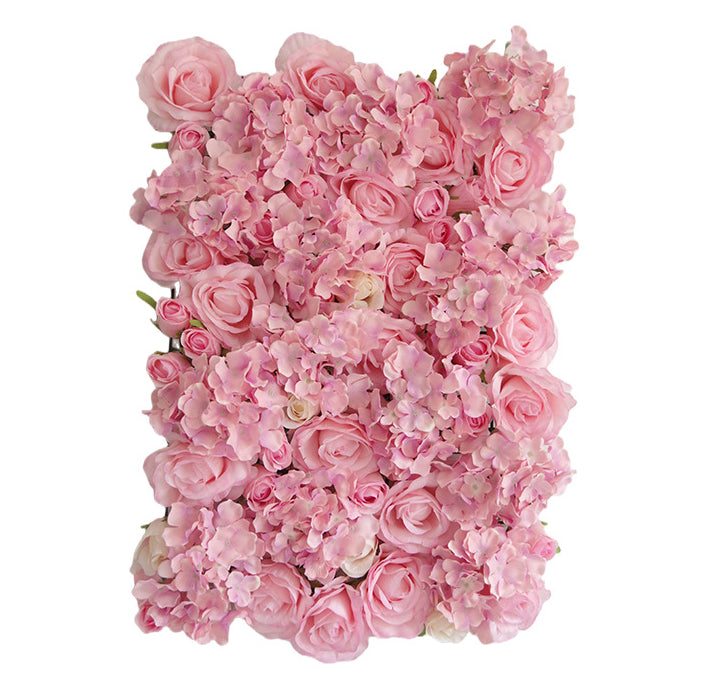 Pink Roses And Hydrangeas, Artificial Flower Wall Backdrop