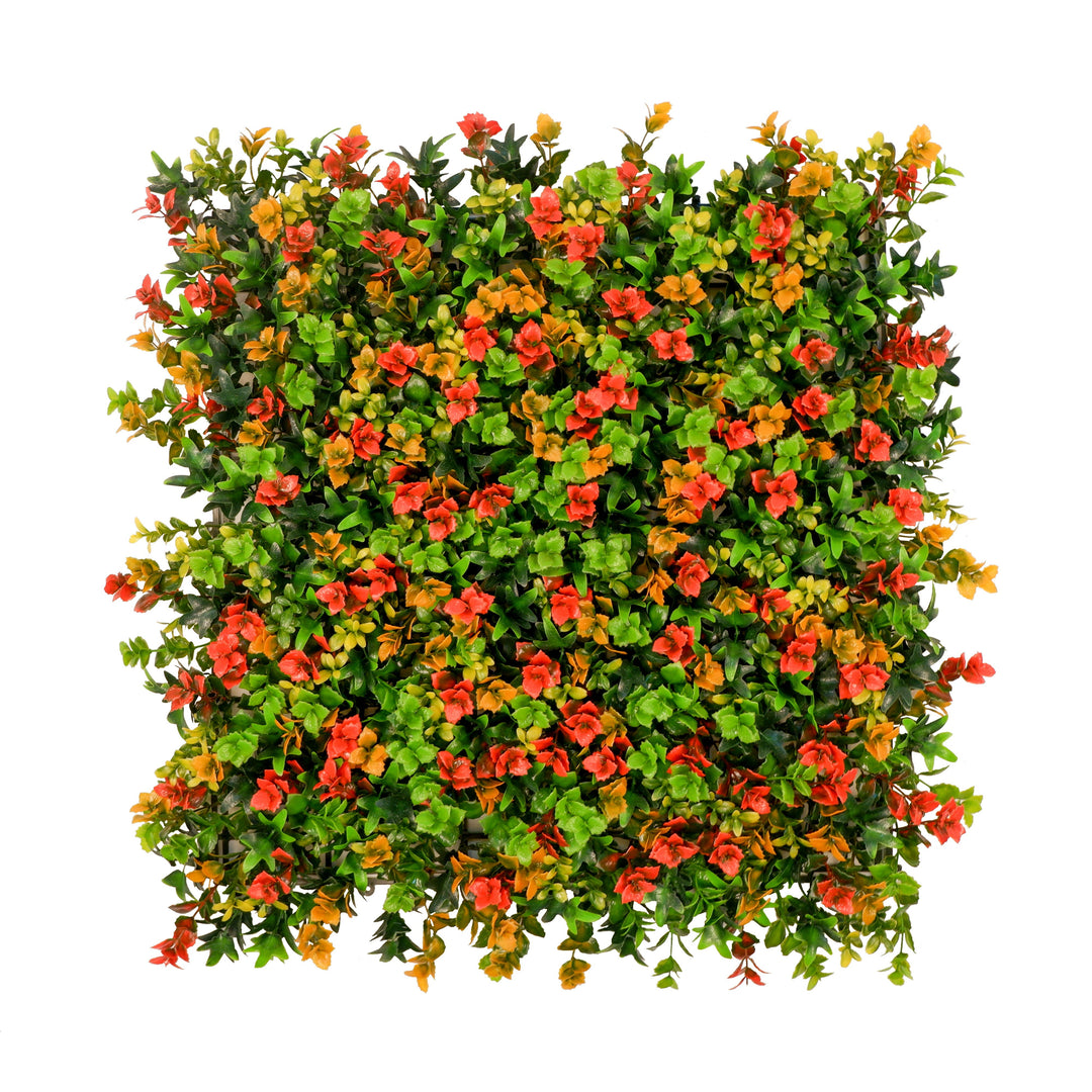 Red And Orange And Green Sweet Potato Leaves Artificial Green Wall Panels, Faux Plant Wall