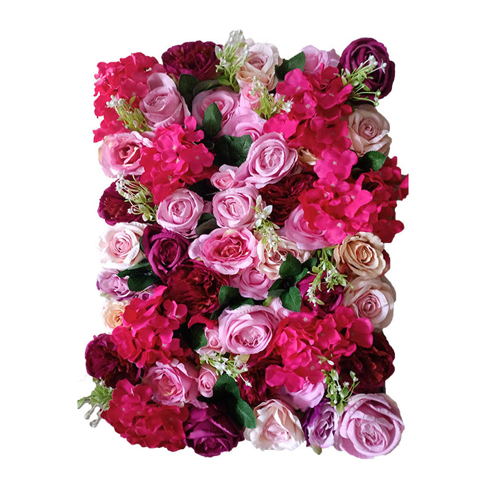 Rose-Red And Pink Mixed Flowers, Artificial Flower Wall Backdrop