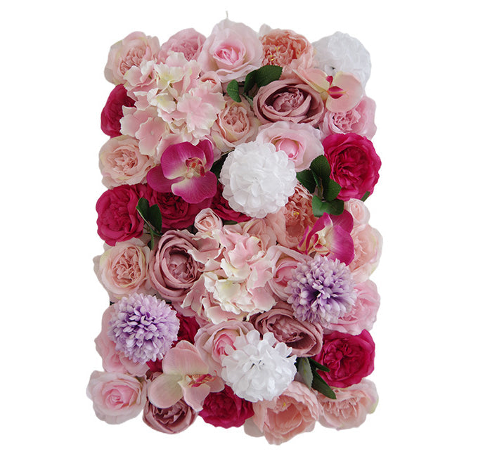 Rose Red And Pink Roses With Pink Hydrangeas, Artificial Flower Wall Backdrop